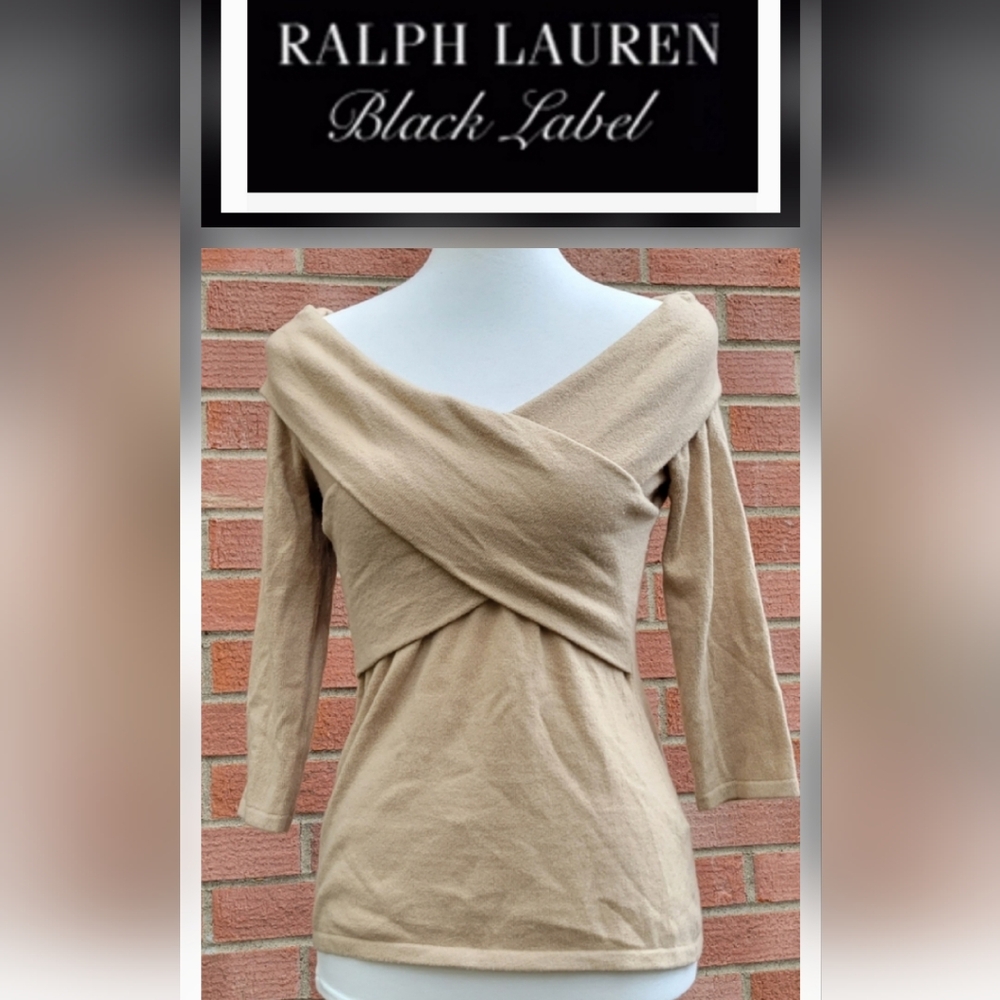 RL BLACK LABEL Tan Cashmere Sweater